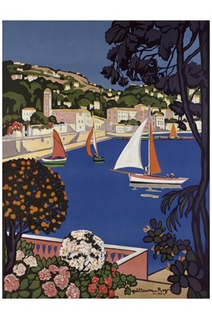 AFFICHE Côte d'Azur - VINTAGE POSTER BANK - thème Mer, bateaux, paquebots - reproduction numérique d'affiche ancienne