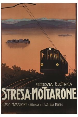 Stresa-Mottarone Ferrovia electrica, lago Maggiore - VINTAGE POSTER BANK - thème Train - reproduction numérique d'affiche ancienne