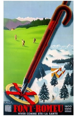 Font-Romeu hiver comme été - VINTAGE POSTER BANK - thème Sports - reproduction numérique d'affiche ancienne