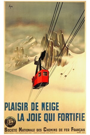 Plaisir de neige la joie qui fortifie - VINTAGE POSTER BANK - thème Montagne Sport d'Hiver - reproduction numérique d'affiche ancienne