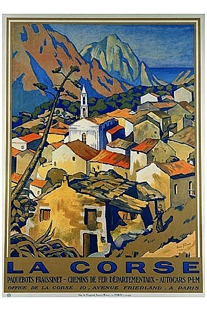 La Corse - VINTAGE POSTER BANK - thème Mer, bateaux, paquebots - reproduction numérique d'affiche ancienne