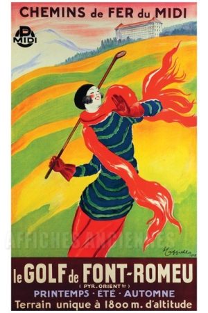 Golf de Font-Romeu, printemps, été, automne - VINTAGE POSTER BANK - thème Sports - reproduction numérique d'affiche ancienne