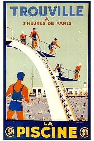 NORMANDIE AFFICHE la piscine Trouville à 2 heures de Paris