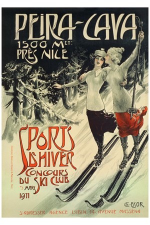 Peira-Cava Sport d'Hiver - VINTAGE POSTER BANK - thème Montagne - reproduction numérique d'affiche ancienne