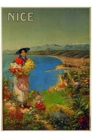 Nice, niçoise - VINTAGE POSTER BANK - thème Mer, bateaux, paquebots - reproduction numérique d'affiche ancienne