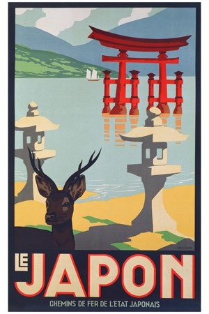 Japon Chemins de Fer de l'Etat Japonnais - VINTAGE POSTER BANK - thème Pays, villes, voyages - reproduction numérique d'affiche ancienne