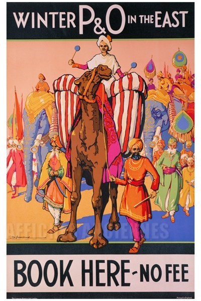 AFFICHE Winter P&O in the East - VINTAGE POSTER BANK - thème Pays, villes, voyages - reproduction numérique d'affiche ancienne