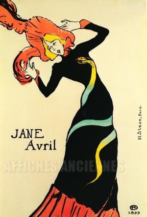 REPRODUCTION AFFICHE ANCIENNE JANE AVRIL TOUOUSE LAUTREC