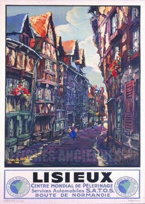 Lisieux Centre mondial de Pèlerinage - VINTAGE POSTER BANK - thème Chateaux, Lieux religieux - reproduction numérique d'affiche ancienne