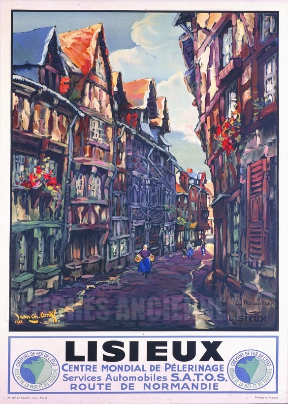 Lisieux Centre mondial de Pèlerinage - VINTAGE POSTER BANK - thème Chateaux, Lieux religieux - reproduction numérique d'affiche ancienne