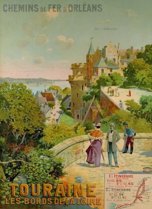 Château d'Amboise Touraine les Bords de la Loire - VINTAGE POSTER BANK - Chateaux, Lieux religieux - reproduction numérique d'affiche ancienne