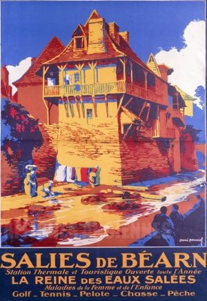 Saliès de Béarn Pyrénées - VINTAGE POSTER BANK - thème Hygiene, Beauté, Thermalisme - reproduction numérique d'affiche ancienne
