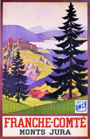 Franche-Comté, Monts du Jura - VINTAGE POSTER BANK - thème Montagne - reproduction numérique d'affiche ancienne