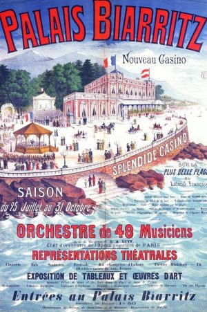 Hotel du Palais, Biarritz - VINTAGE POSTER BANK - thème Plage - reproduction numérique d'affiche ancienne