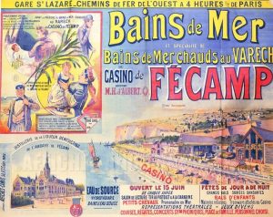 Fécamp Bains de Mer - VINTAGE POSTER BANK - thème Plage - reproduction numérique d'affiche ancienne