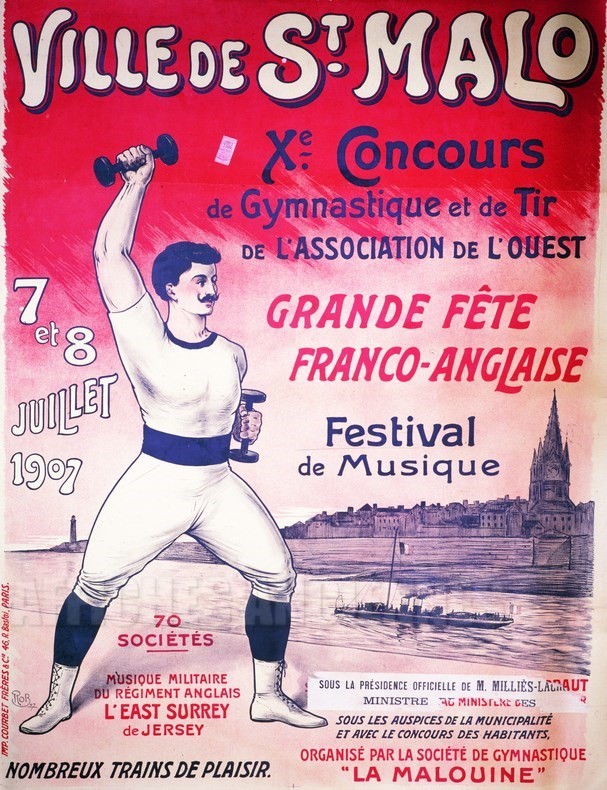 Saint-Malo Bretagne Concours de gymnastique et de tir - VINTAGE POSTER BANK - thème Sports - reproduction numérique d'affiche ancienne