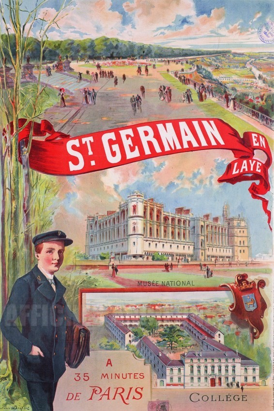 Saint-Germain-en-Laye - VINTAGE POSTER BANK - thème Chateaux, lieux religieux - reproduction numérique d'affiche ancienne
