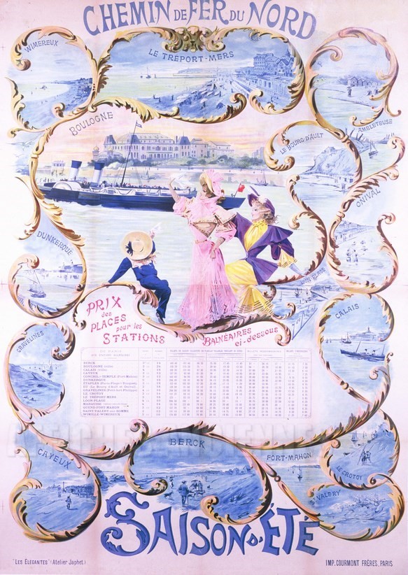 AFFICHE Saison d'Eté, le Tréport, Mers - VINTAGE POSTER BANK - thème Plage - reproduction numérique d'affiche ancienne