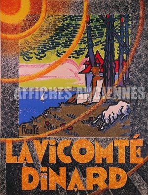 La Vicomté Dinard bretagne - VINTAGE POSTER BANK - thème Plage - reproduction numérique d'affiche ancienne