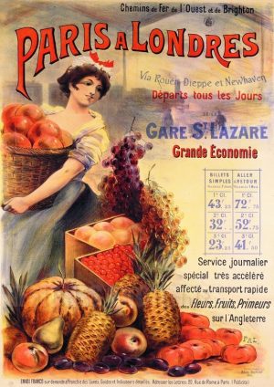 AFICHE ANCIENNE Paris à Londres - VINTAGE POSTER BANK - thème Alimentation - reproduction numérique d'affiche ancienne