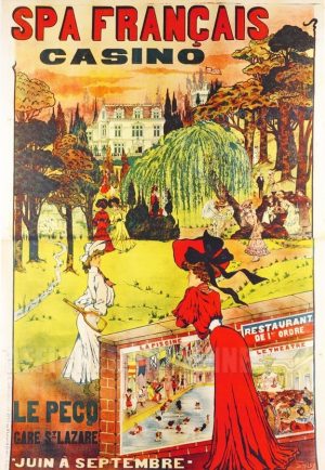 Spa Français Le Pecq - VINTAGE POSTER BANK - thème Hygiène, beauté, thermalisme - reproduction numérique d'affiche ancienne