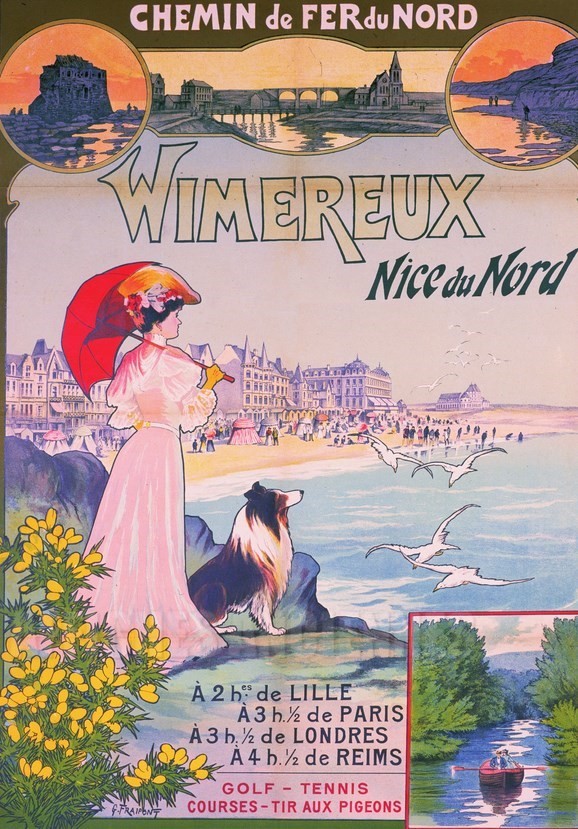AFFICHE Wimereux, Nice du Nord - VINTAGE POSTER BANK - thème Plage - reproduction numérique d'affiche ancienne