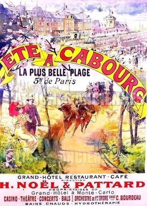 Eté à Cabourg, Normandie - VINTAGE POSTER BANK - thème Plage - reproduction numérique d'affiche ancienne