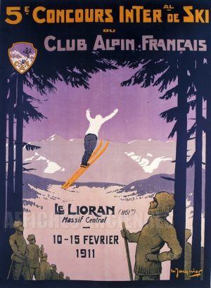 Concours de Ski Le Lioran Massif Central - VINTAGE POSTER BANK - thème Montagne - reproduction numérique d'affiche ancienne
