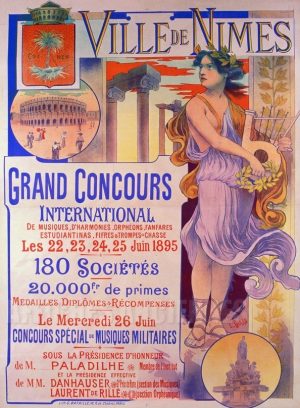 Concours International Villes de Nîmes - VINTAGE POSTER BANK - thème Ville, Pays divers - reproduction numérique d'affiche ancienne