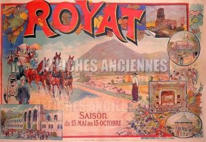 Royat Puy de Dôme - VINTAGE POSTER BANK - thème Plage - reproduction numérique d'affiche ancienne
