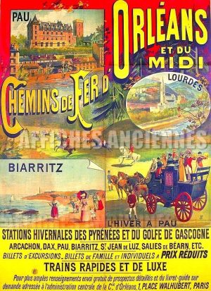 Chemin de Fer d'Orléans et du Midi - VINTAGE POSTER BANK - thème Train - reproduction numérique d'affiche ancienne