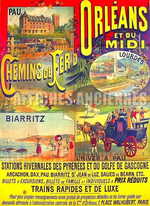 Chemin de Fer d'Orléans et du Midi - VINTAGE POSTER BANK - thème Train - reproduction numérique d'affiche ancienne