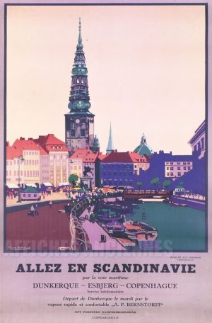 Allez en Scandinavie - VINTAGE POSTER BANK - thème Pays, villes, voyages, - reproduction numérique d'affiche ancienne