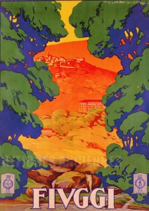 Fiuggi Italie Ville thermale - VINTAGE POSTER BANK - Hygiene, beauté, thermalisme - reproduction numérique d'affiche ancienne