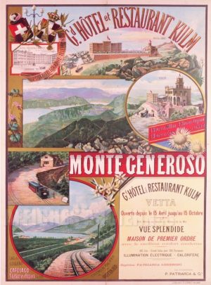 Monte Generoso, Grand Hotel et Restaurant Kulm - VINTAGE POSTER BANK - thème Montagne - reproduction numérique d'affiche ancienne
