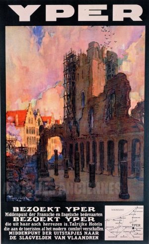 Yper Belgique - VINTAGE POSTER BANK - thème Pays, villes, voyages - reproduction numérique d'affiche ancienne