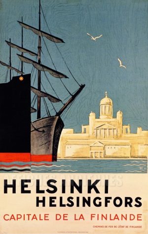 AFFICHE Helsinki Finland - VINTAGE POSTER BANK - Ville, Pays divers - reproduction numérique d'affiche ancienne