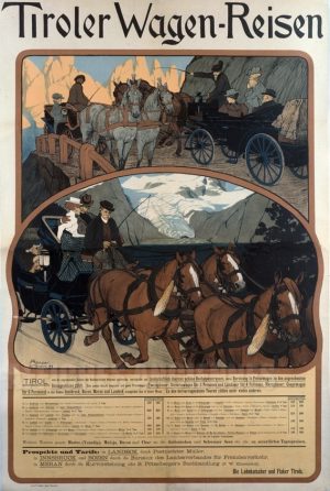 Tiroler Wagen-Reisen - VINTAGE POSTER BANK - Ville, Pays divers - reproduction numérique d'affiche ancienne