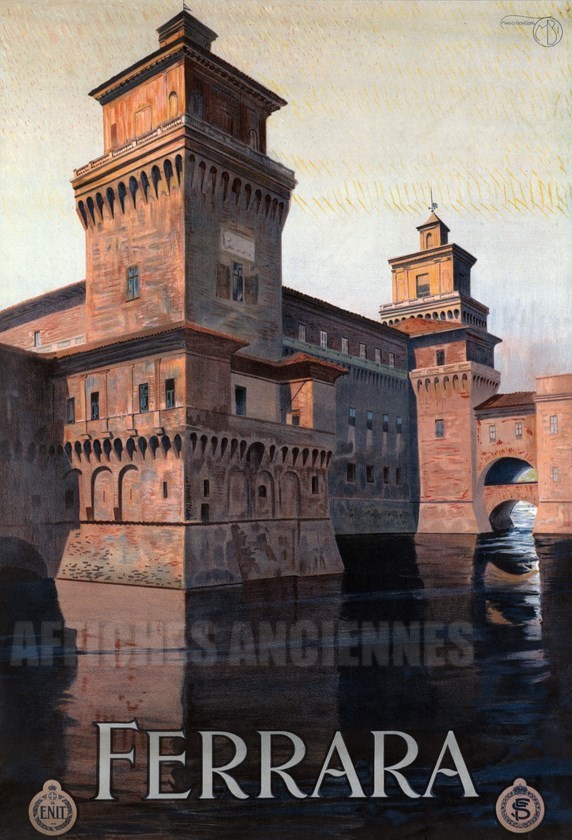 Ferrara Italie - VINTAGE POSTER BANK - thème Pays, villes, voyages - reproduction numérique d'affiche ancienne