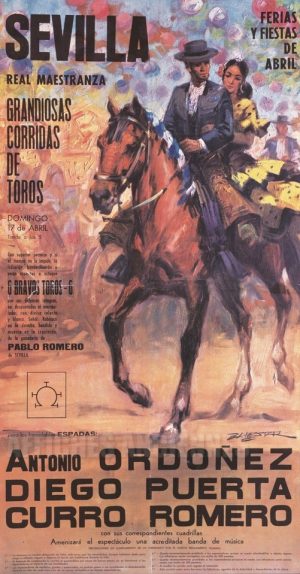Séville, Ferias y Fiestas de Abril Espagne Andalousie VINTAGE POSTER BANK - thème Pays, villes, voyages, - reproduction numérique d'affiche ancienne