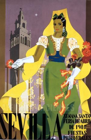 Seville - Semana Santa y Feria de Abril - VINTAGE POSTER BANK - thème Pays, villes, voyages - reproduction numérique d'affiche ancienne